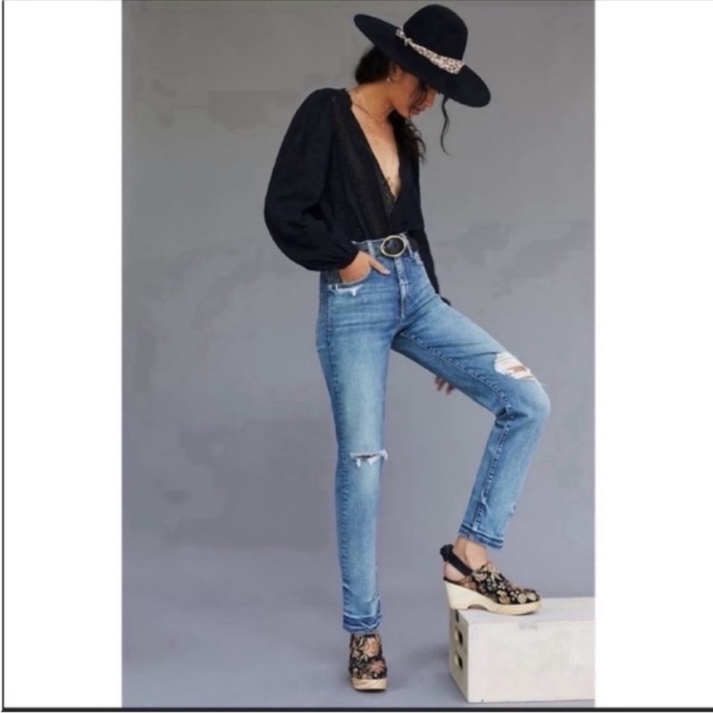 Anthropologie Pilcro Selvedge Straight Jeans Light Wash Size 30 Tall NWT - Picture 7 of 8